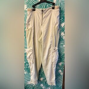 Free People Movement fast track utility cargo pants cream zip fly sz S